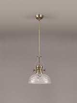 LOU1218 Louis Pendant 1 Light in a Antique Brass Finish