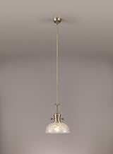 LOU1218 Louis Pendant 1 Light in a Antique Brass Finish