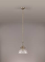 LOU1218 Louis Pendant 1 Light in a Antique Brass Finish