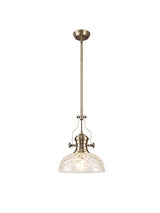 LOU1218 Louis Pendant 1 Light in a Antique Brass Finish