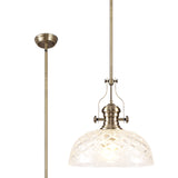 LOU1218 Louis Pendant 1 Light in a Antique Brass Finish