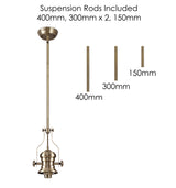 LOU1218 Louis Pendant 1 Light in a Antique Brass Finish