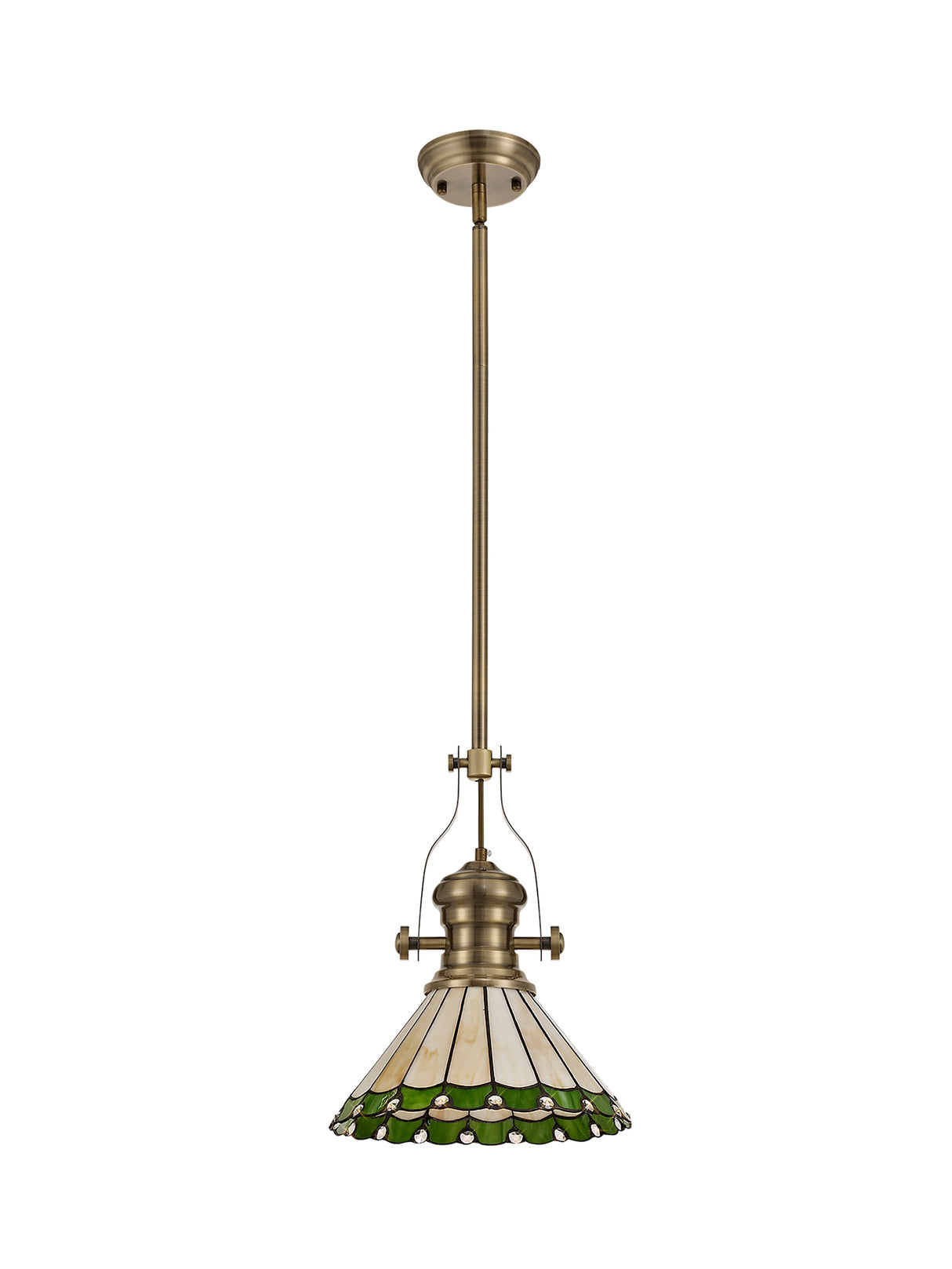 LOU1218 Louis Pendant 1 Light in a Antique Brass Finish