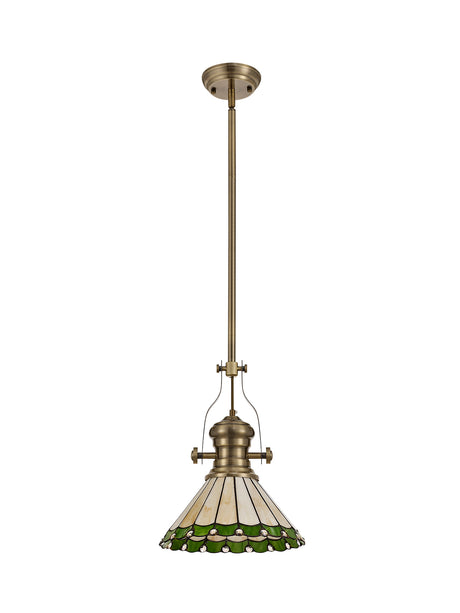 LOU1218 Louis Pendant 1 Light in a Antique Brass Finish