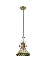 UKL0427 Uklun 30cm Non-Electric Shade in a Green/Cream/Black/Clear Finish and Clear Crystal