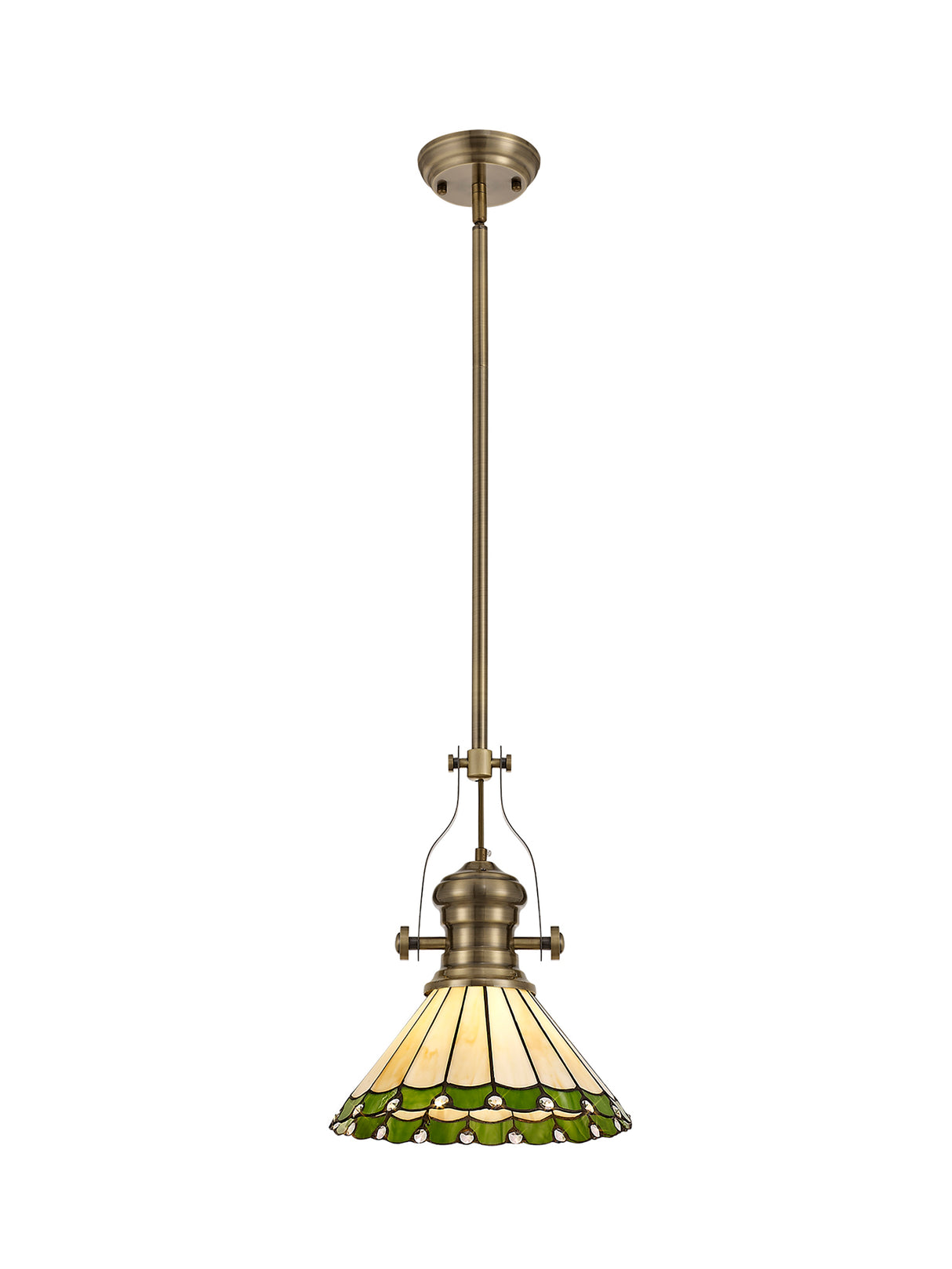 LOU1218 Louis Pendant 1 Light in a Antique Brass Finish