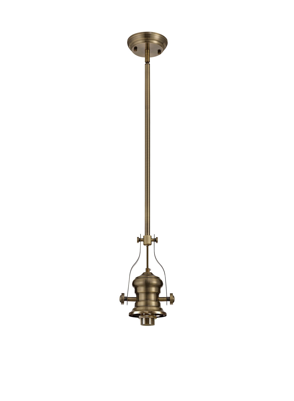 LOU1218 Louis Pendant 1 Light in a Antique Brass Finish