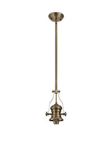 LOU1218 Louis Pendant 1 Light in a Antique Brass Finish