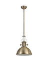 LOU2017 Louis Pendant 1 Light in a Antique Brass/Frosted White Finish