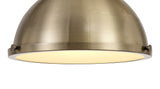 LOU2017 Louis Pendant 1 Light in a Antique Brass/Frosted White Finish