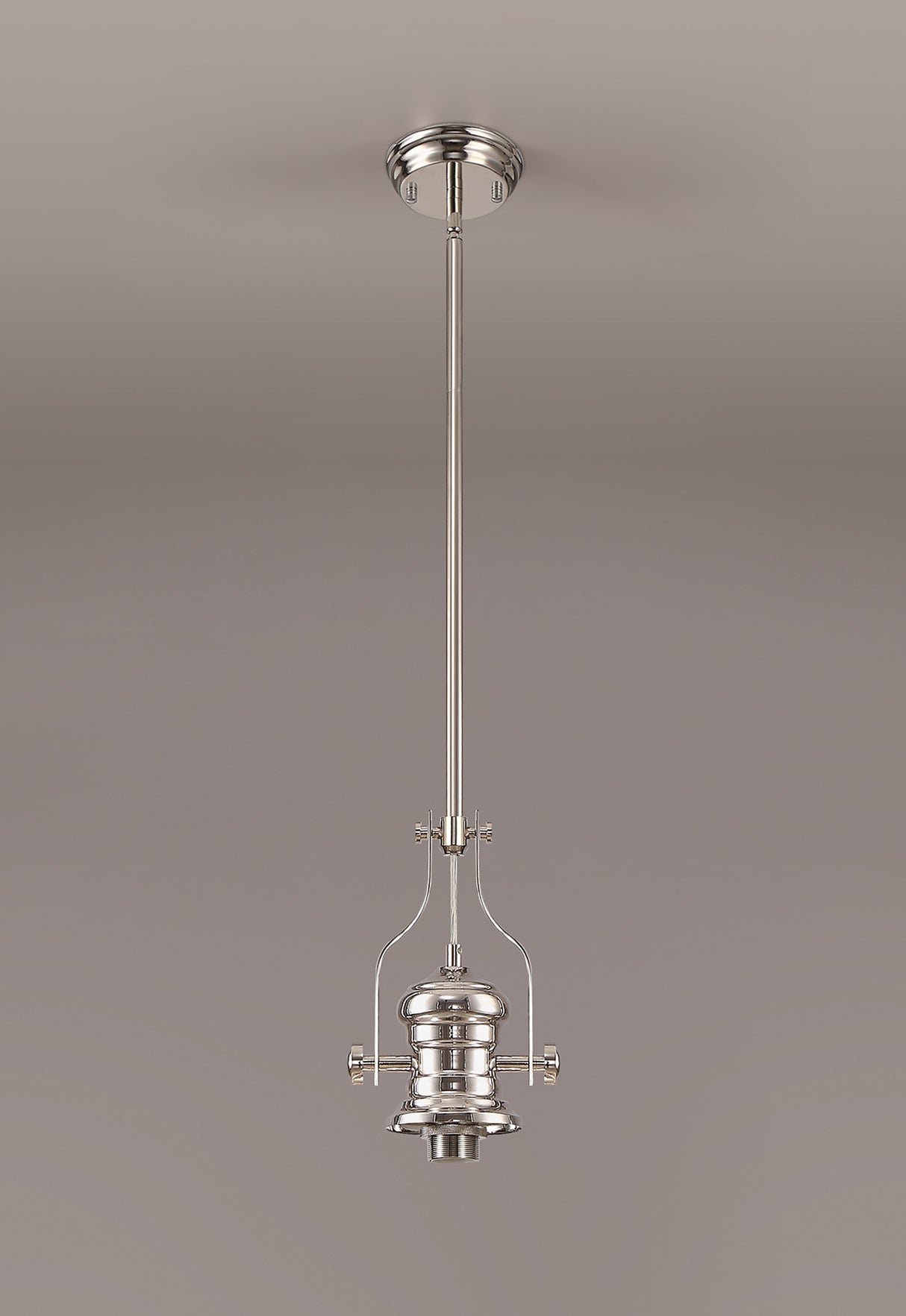 LOU2218 Louis Pendant 1 Light in a Polished Nickel Finish