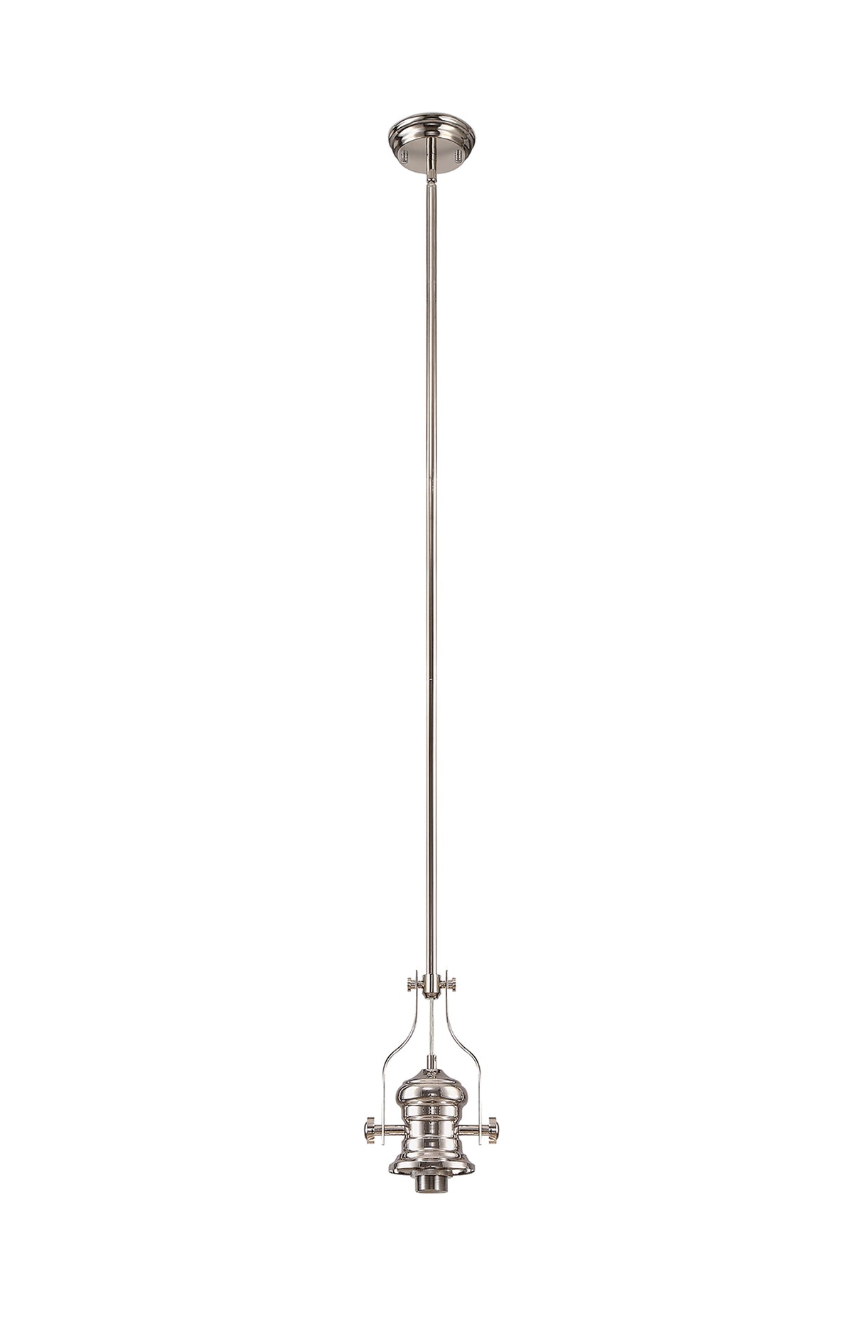 LOU2218 Louis Pendant 1 Light in a Polished Nickel Finish