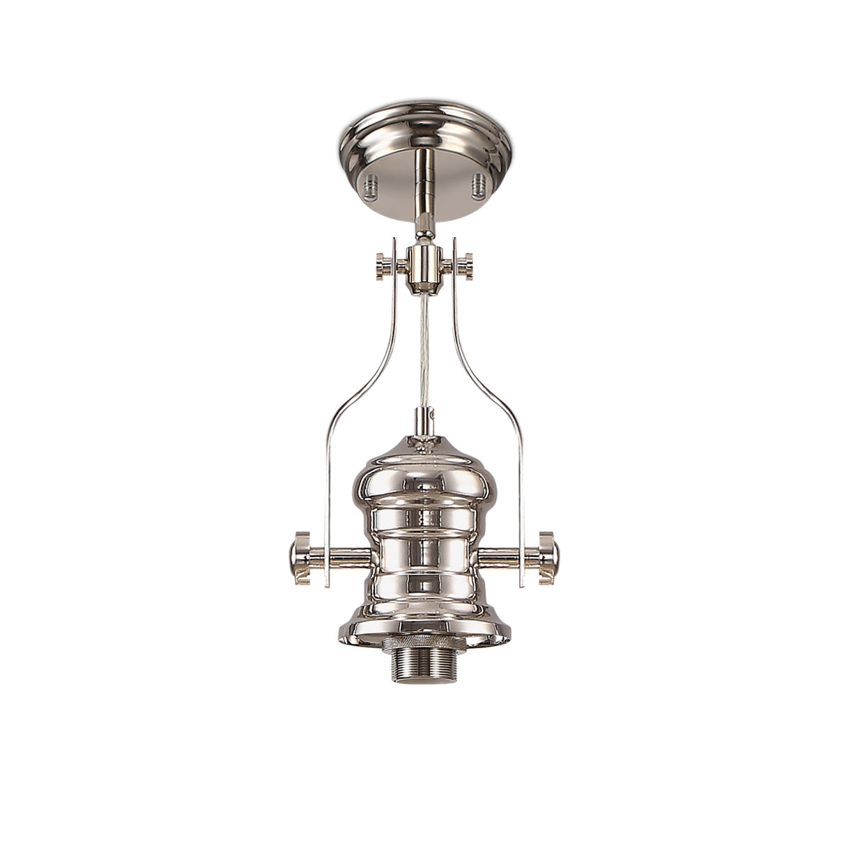 LOU2218 Louis Pendant 1 Light in a Polished Nickel Finish