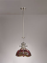 LOU2218 Louis Pendant 1 Light in a Polished Nickel Finish