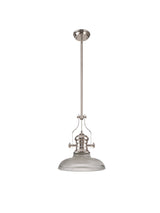 LOU2218 Louis Pendant 1 Light in a Polished Nickel Finish