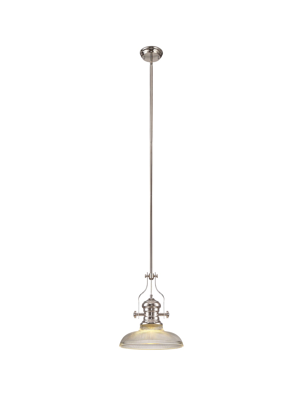 LOU2218 Louis Pendant 1 Light in a Polished Nickel Finish