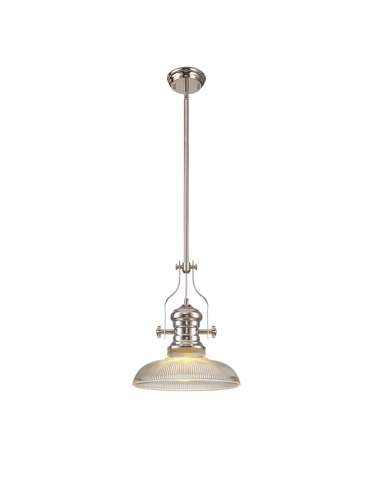 LOU2218 Louis Pendant 1 Light in a Polished Nickel Finish