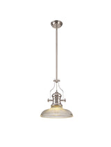 LOU2218 Louis Pendant 1 Light in a Polished Nickel Finish