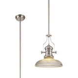 LOU2218 Louis Pendant 1 Light in a Polished Nickel Finish