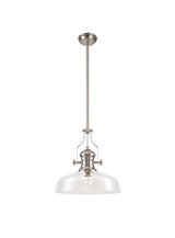 LOU2218 Louis Pendant 1 Light in a Polished Nickel Finish