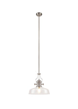 LOU2218 Louis Pendant 1 Light in a Polished Nickel Finish