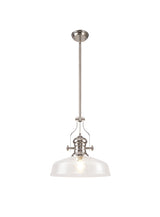 LOU2218 Louis Pendant 1 Light in a Polished Nickel Finish