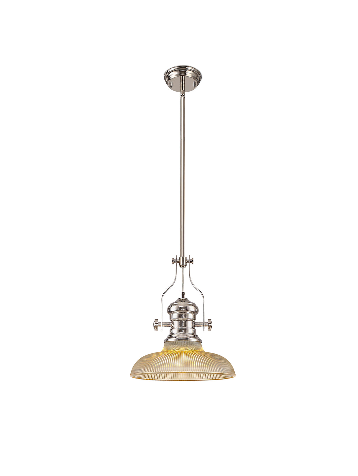 LOU2218 Louis Pendant 1 Light in a Polished Nickel Finish