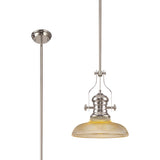 LOU2218 Louis Pendant 1 Light in a Polished Nickel Finish