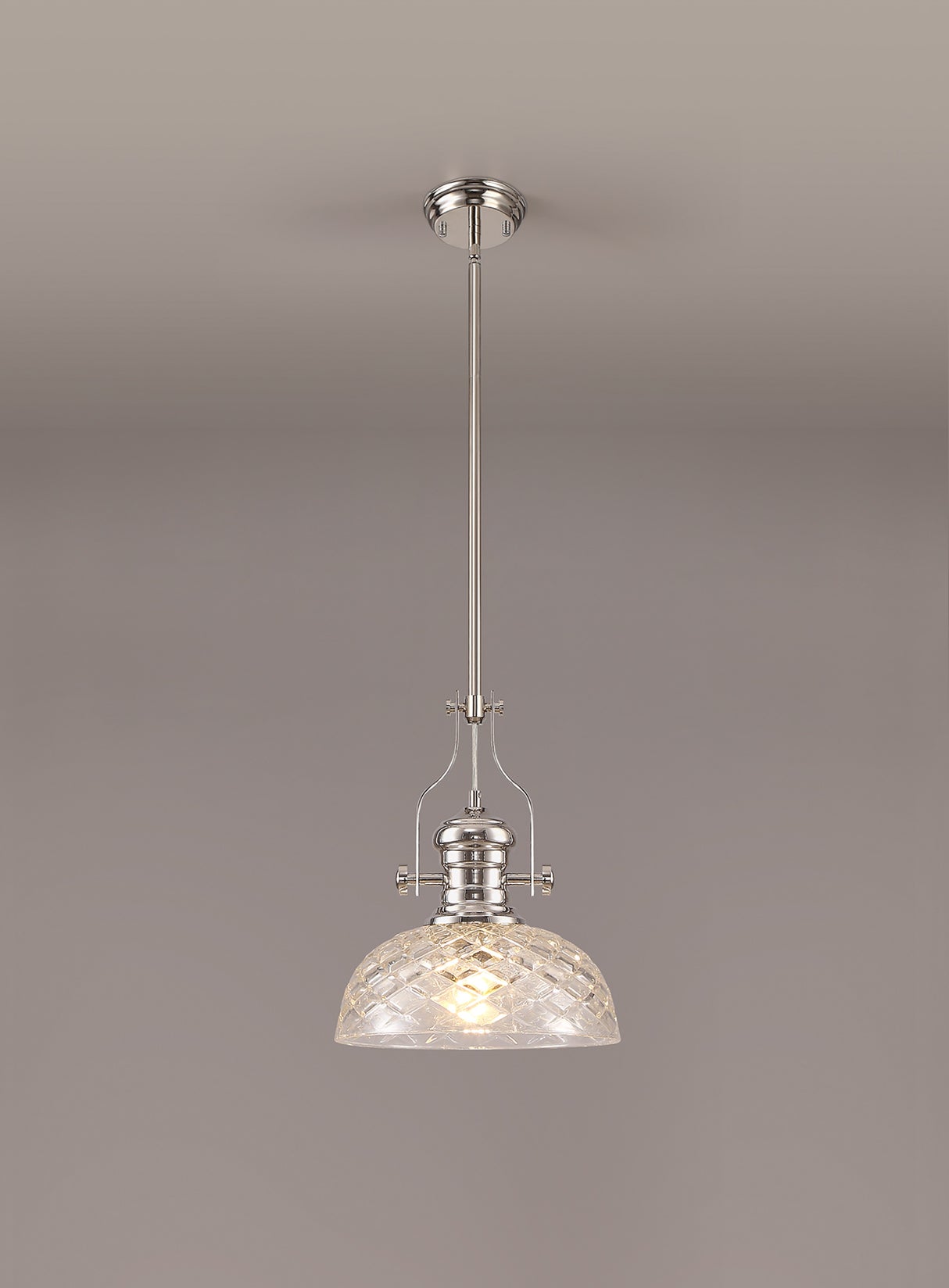 LOU2218 Louis Pendant 1 Light in a Polished Nickel Finish