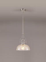 LOU2218 Louis Pendant 1 Light in a Polished Nickel Finish