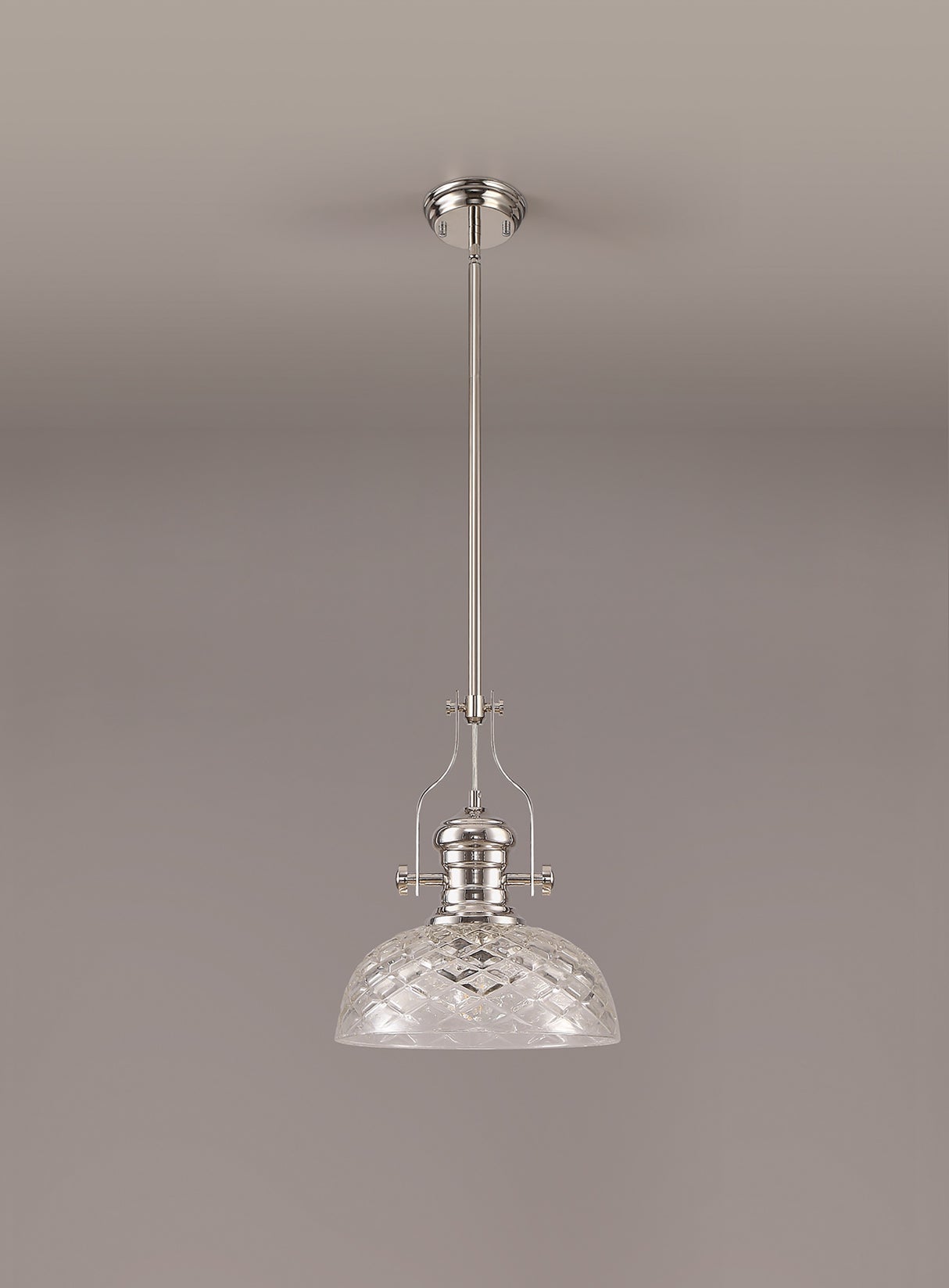 LOU2218 Louis Pendant 1 Light in a Polished Nickel Finish