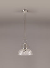 LOU2218 Louis Pendant 1 Light in a Polished Nickel Finish