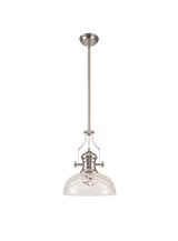 LOU2218 Louis Pendant 1 Light in a Polished Nickel Finish