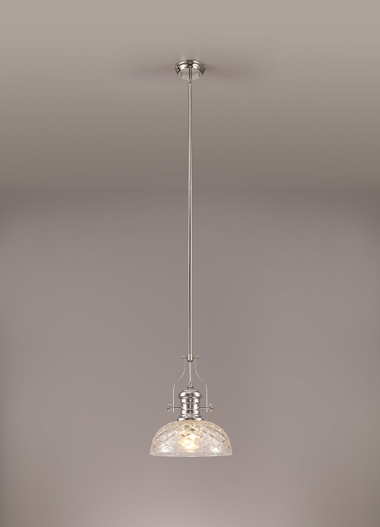 LOU2218 Louis Pendant 1 Light in a Polished Nickel Finish