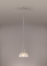 LOU2218 Louis Pendant 1 Light in a Polished Nickel Finish