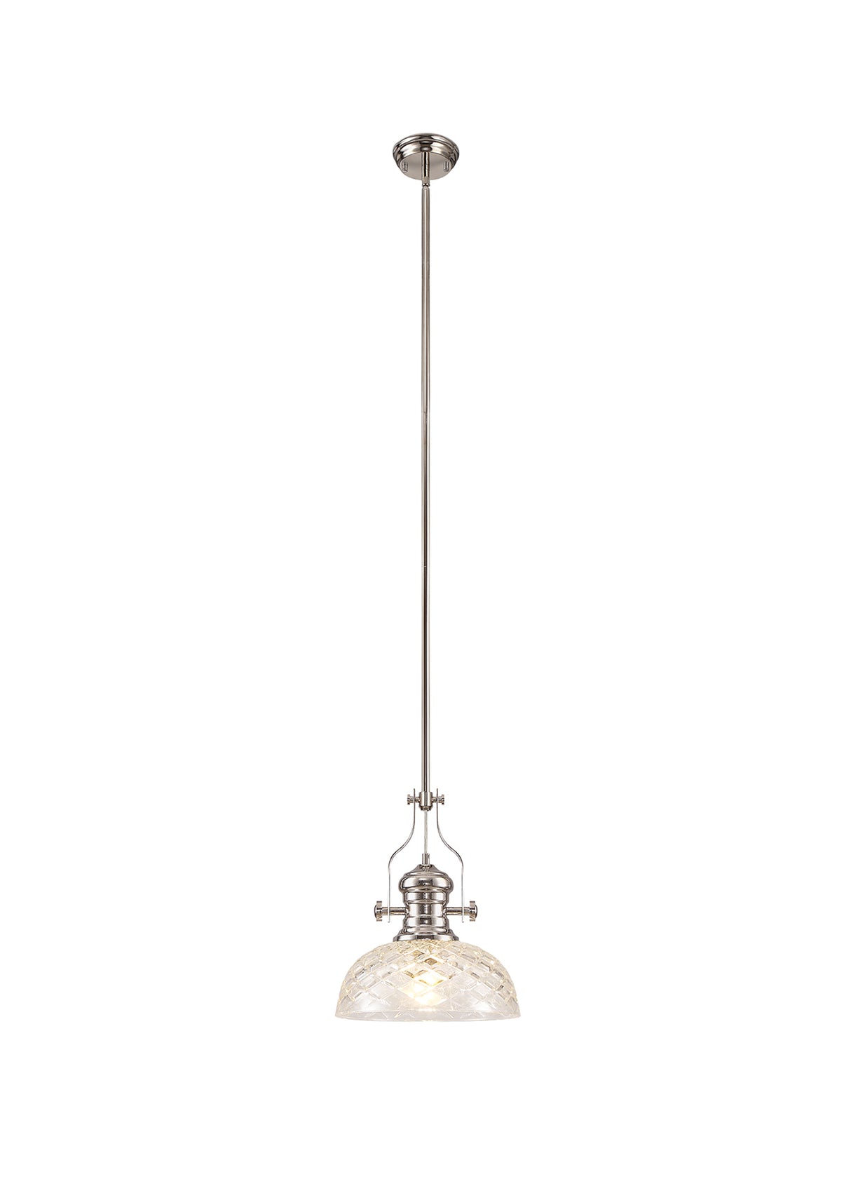 LOU2218 Louis Pendant 1 Light in a Polished Nickel Finish