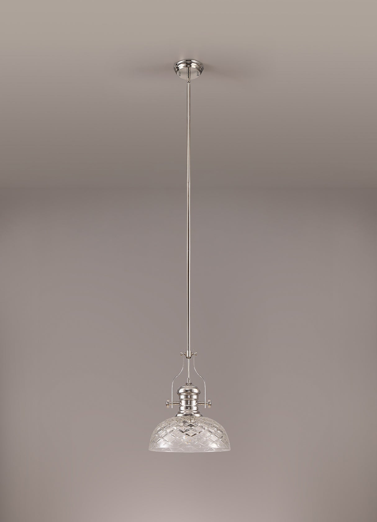 LOU2218 Louis Pendant 1 Light in a Polished Nickel Finish