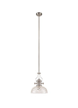 LOU2218 Louis Pendant 1 Light in a Polished Nickel Finish