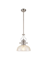 LOU2218 Louis Pendant 1 Light in a Polished Nickel Finish