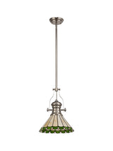 UKL0427 Uklun 30cm Non-Electric Shade in a Green/Cream/Black/Clear Finish and Clear Crystal