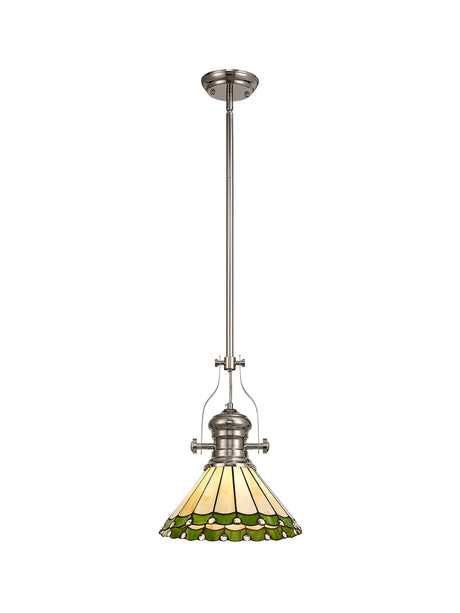 LOU2218 Louis Pendant 1 Light in a Polished Nickel Finish