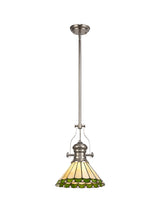 UKL0427 Uklun 30cm Non-Electric Shade in a Green/Cream/Black/Clear Finish and Clear Crystal