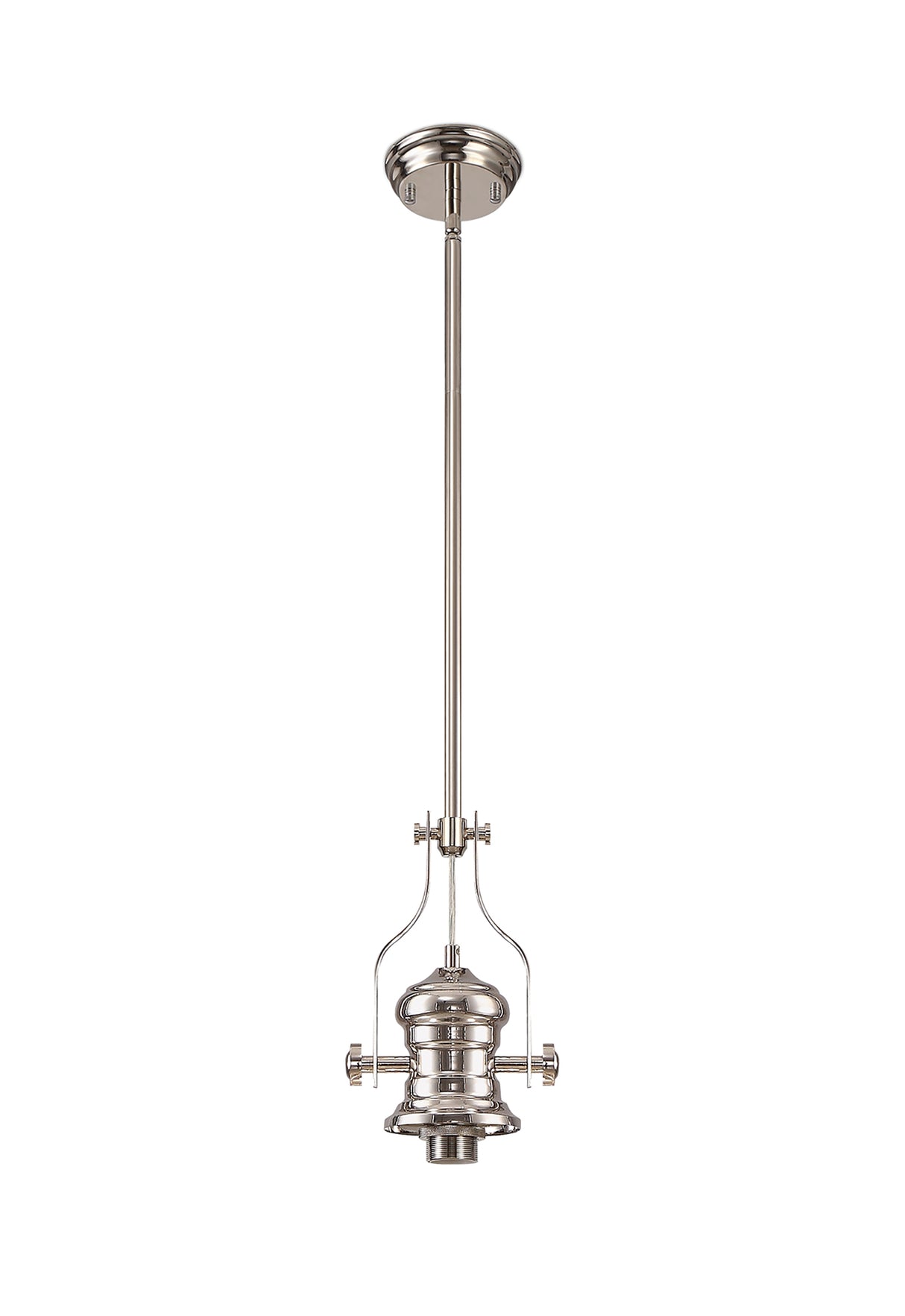 LOU2218 Louis Pendant 1 Light in a Polished Nickel Finish