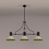 UKL0427 Uklun 30cm Non-Electric Shade in a Green/Cream/Black/Clear Finish and Clear Crystal