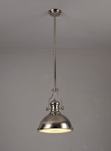 LOU3017 Louis Pendant 1 Light in a Polished Nickel/Frosted White Finish