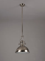 LOU3017 Louis Pendant 1 Light in a Polished Nickel/Frosted White Finish