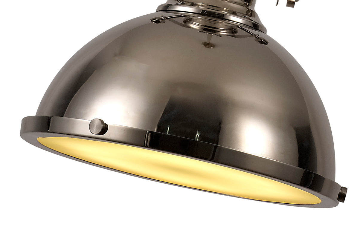 LOU3017 Louis Pendant 1 Light in a Polished Nickel/Frosted White Finish