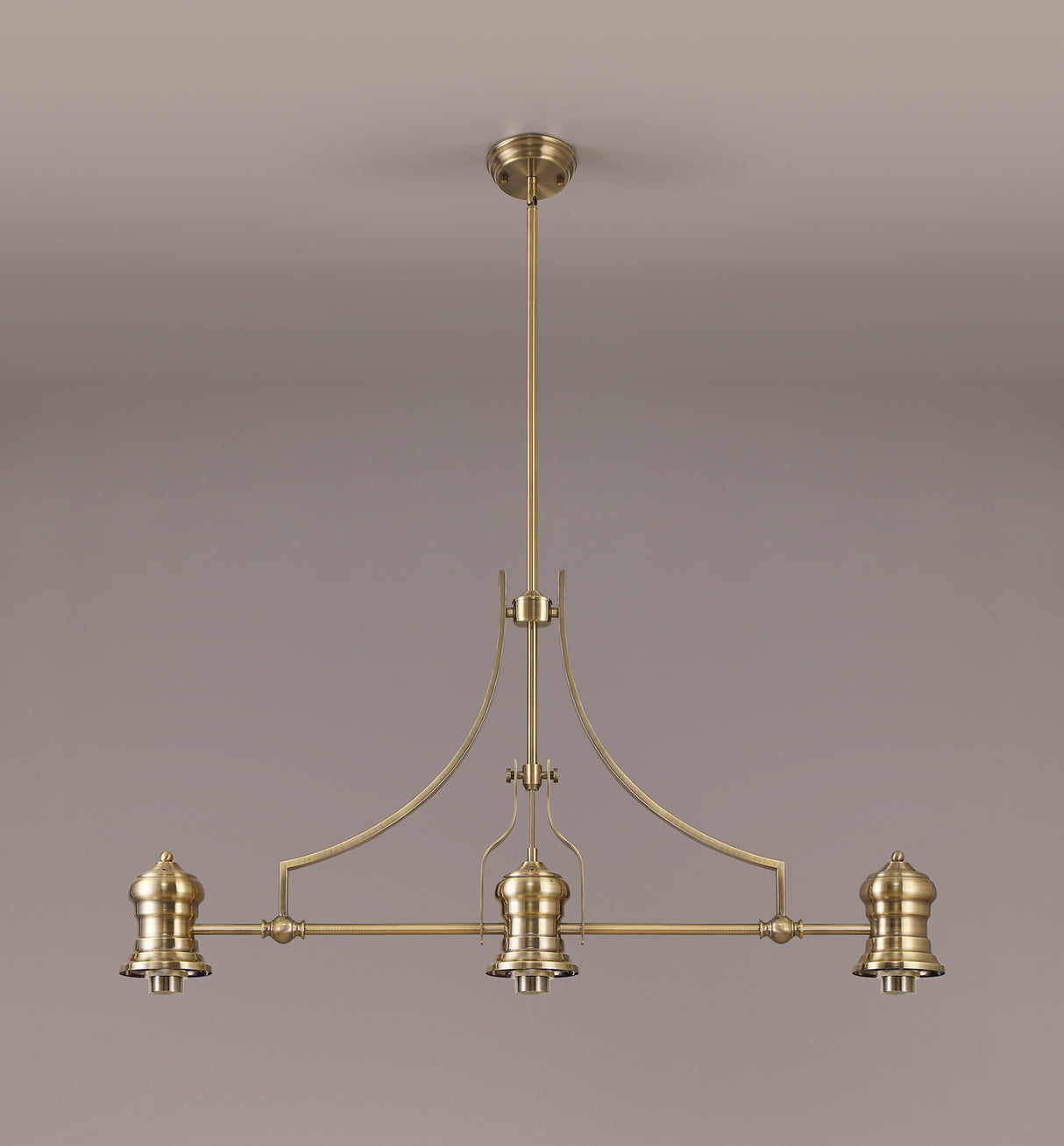 LOU3218 Louis Pendant 3 Light in a Antique Brass Finish