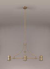 LOU3218 Louis Pendant 3 Light in a Antique Brass Finish