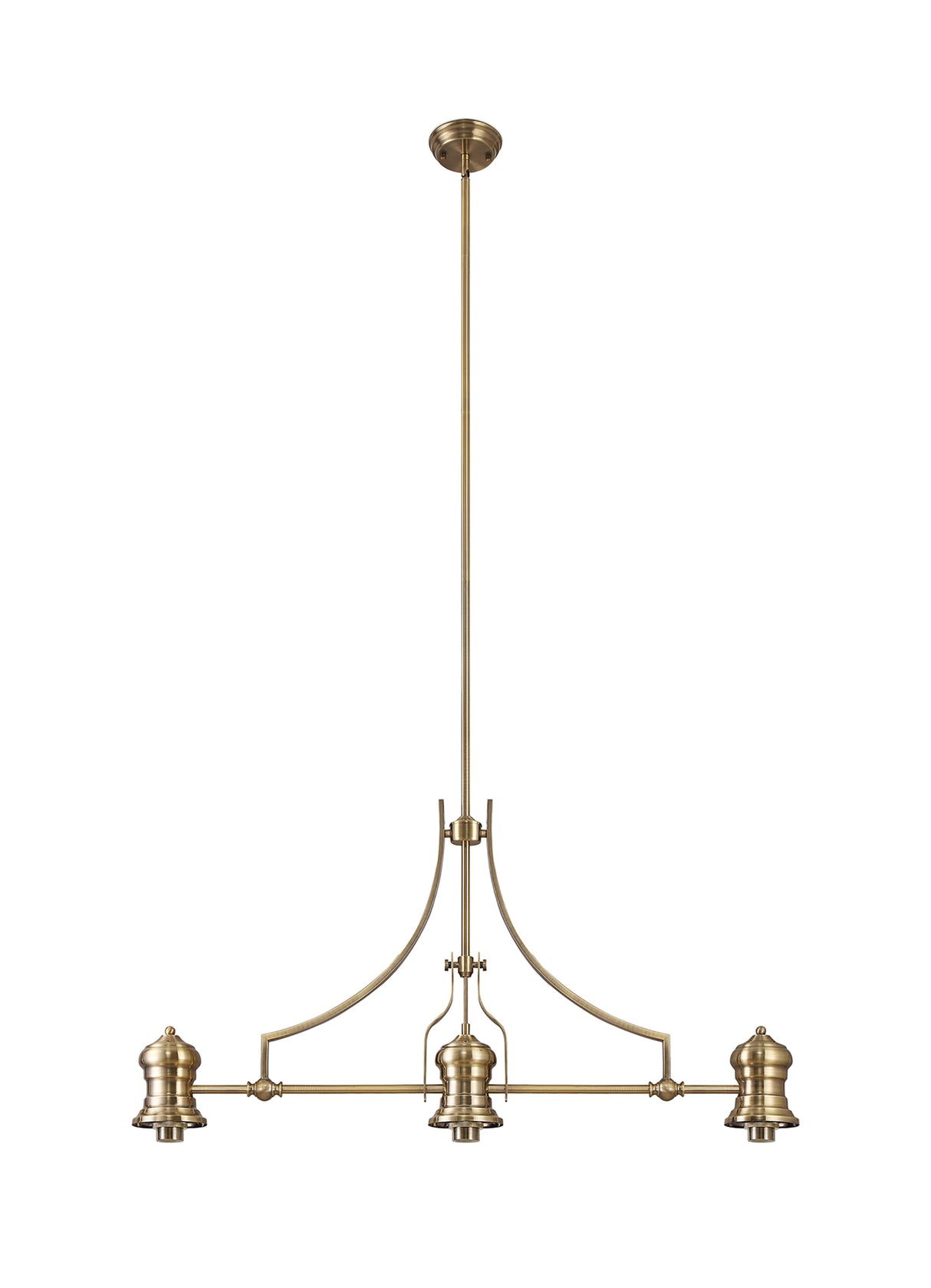 LOU3218 Louis Pendant 3 Light in a Antique Brass Finish